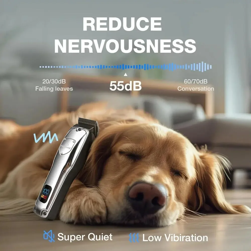 Dog Grooming Clipper kit – Low Noise, Ceramic Blade, by Fuzzyfix